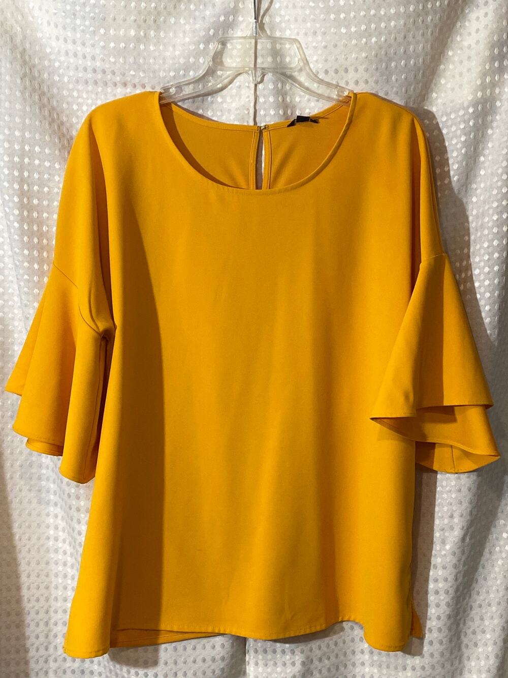 Ann Taylor Goldenrod Yellow Bell Sleeve Blouse Size XL